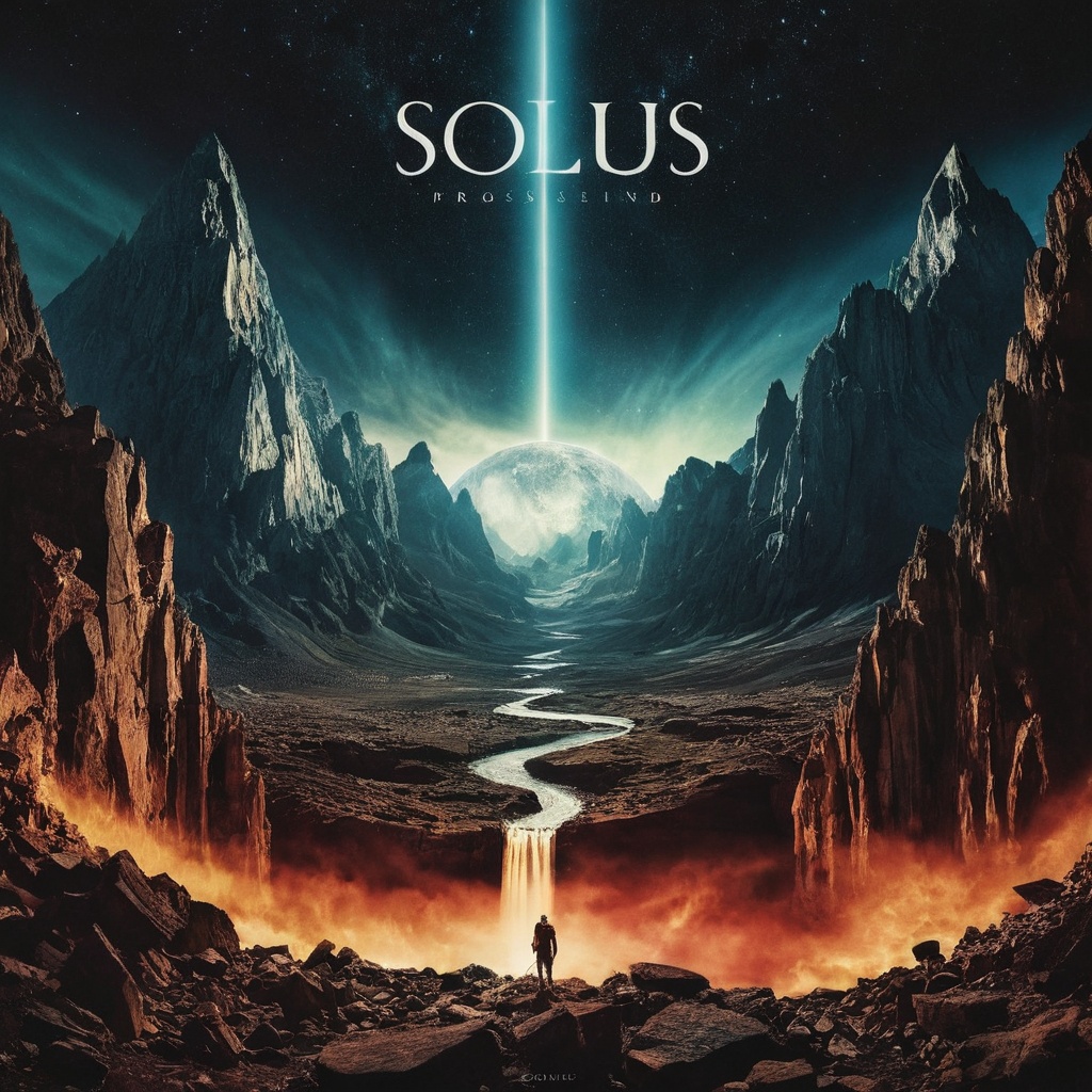 Solus: Lone Explorer in Alien Mountainous Landscape