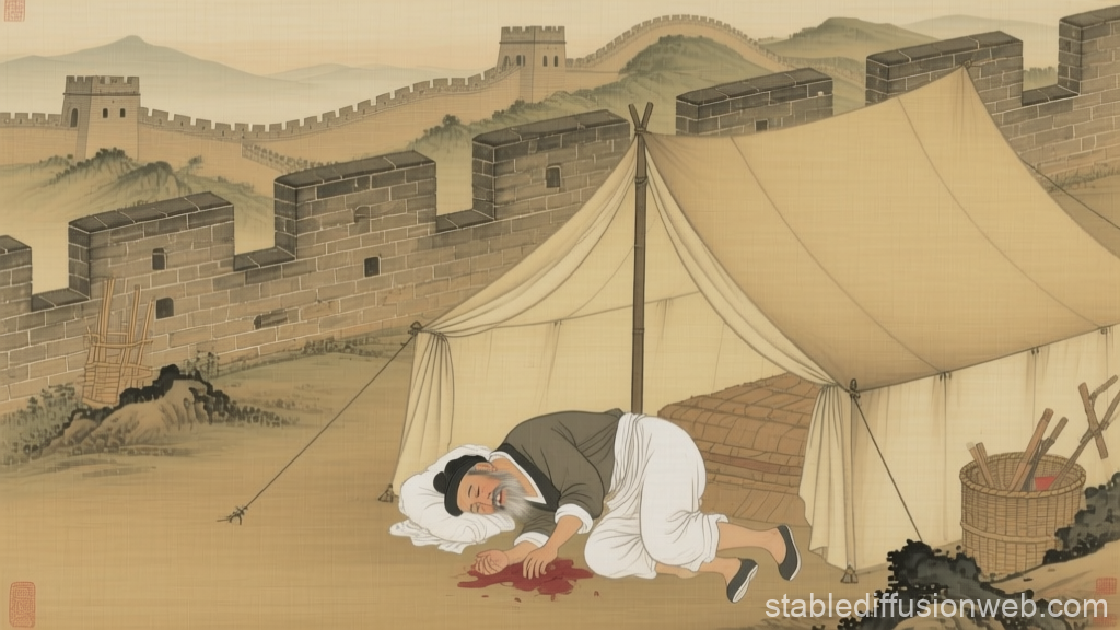 Song Dynasty Laborer Resting by the Great Wall