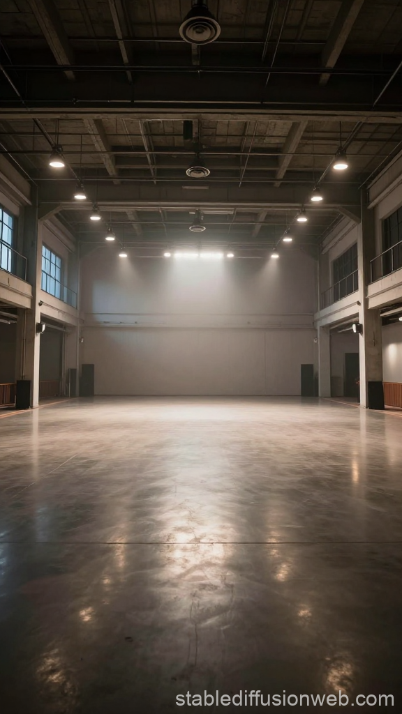 Spacious Industrial Dance Hall with Polished Concrete Floor