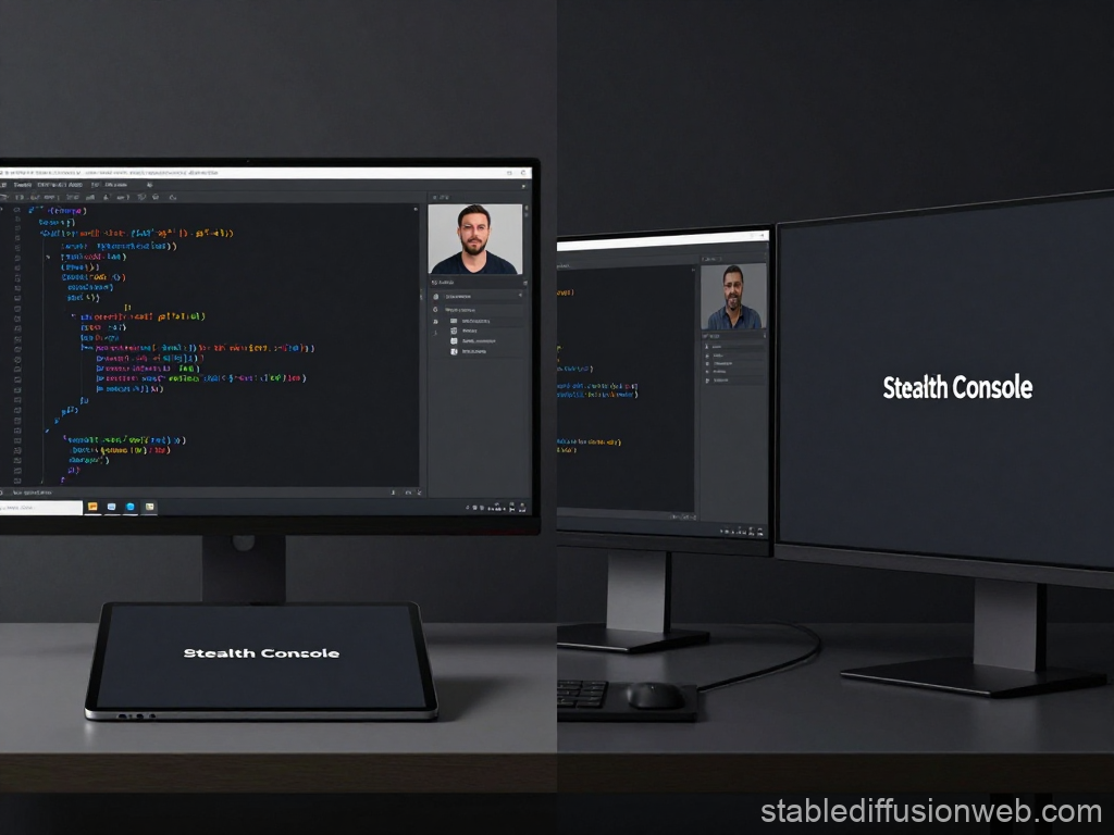 Split Screen Interview Setup with Coding and Stealth Console