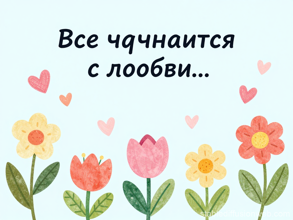 Spring Love Poem with Flowers and Hearts