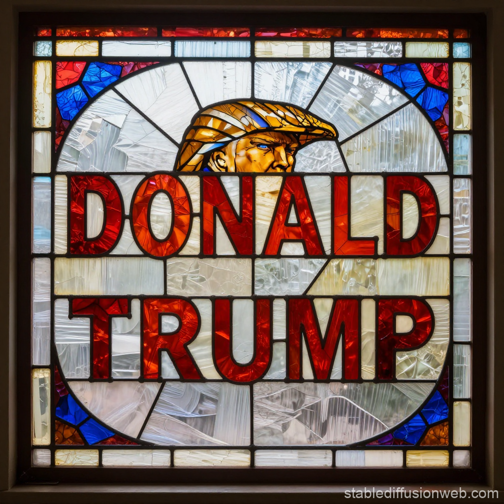 Stained Glass Artwork Featuring Donald Trump