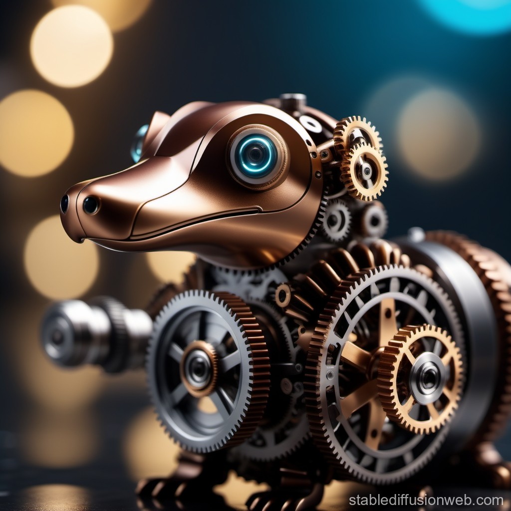 Steampunk Mechanical Otter with Intricate Gears
