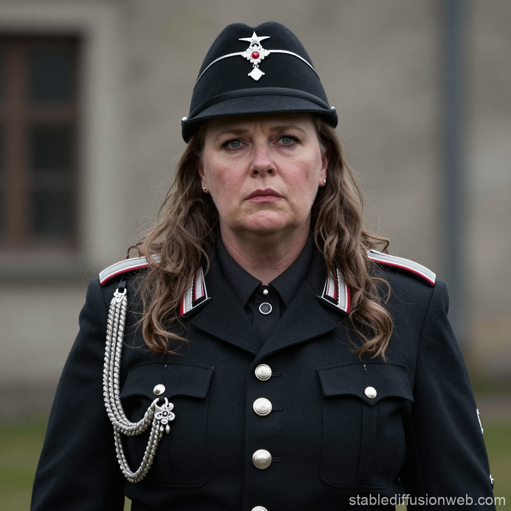 Stern-Like Officer in Dark Military Uniform
