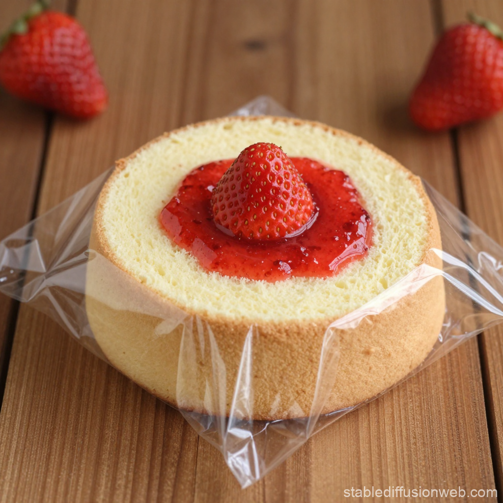 Strawberry Sponge Cake with Fresh Strawberry and Jam