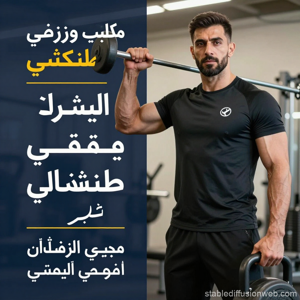 Strong Male Athlete Lifting Barbell in Gym