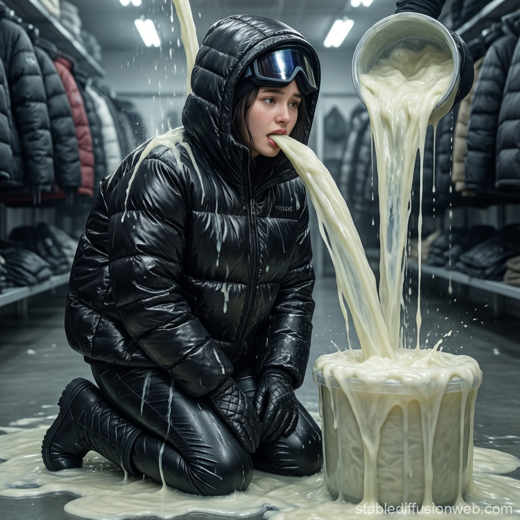 Student Cloaked in Slime in a Jacket Storage Room