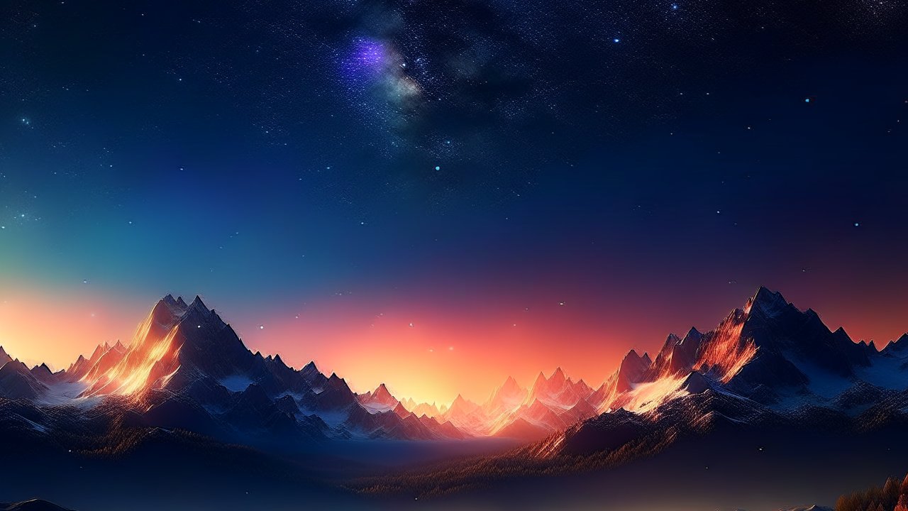 Stunning Realistic Mountain Landscape at Twilight