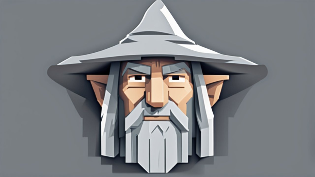 Stylized 3D Render of a Wizard's Face