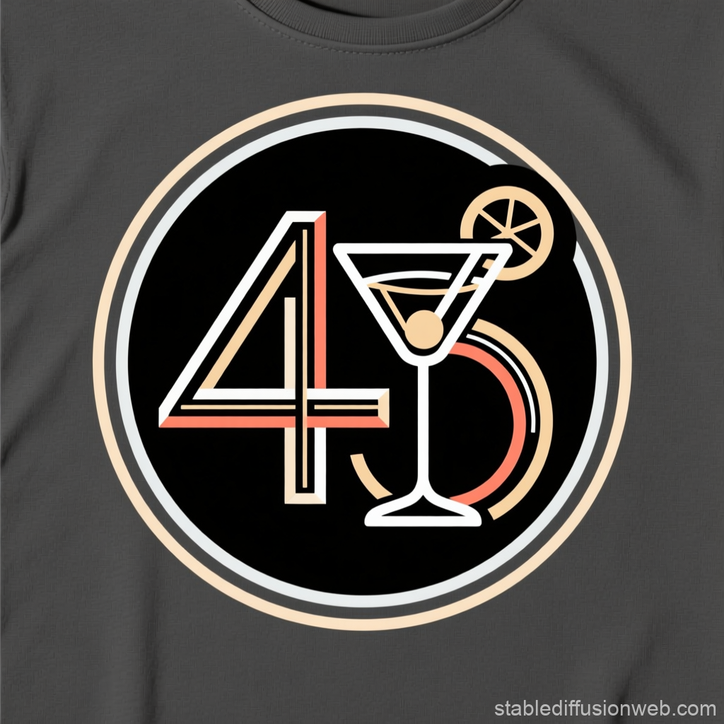 Stylized 45 Cocktail Icon with Citrus Garnish