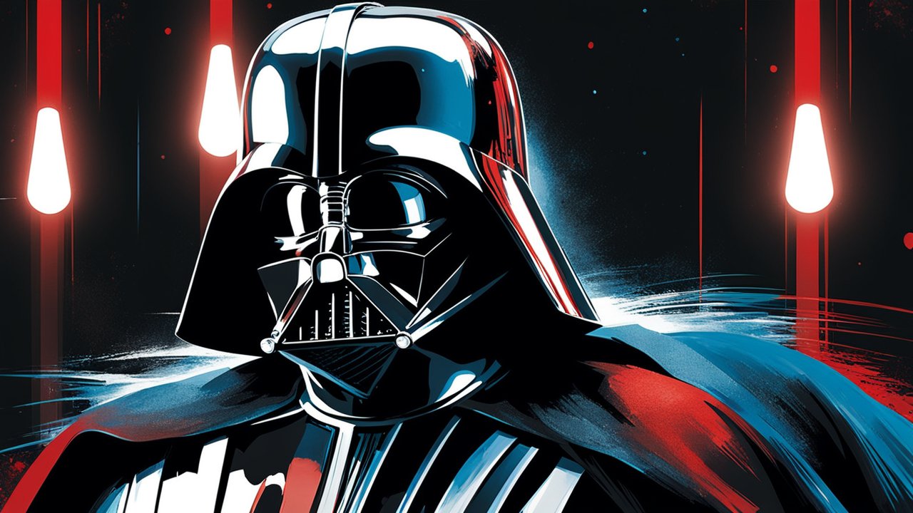 Stylized Darth Vader Graphic Novel Illustration