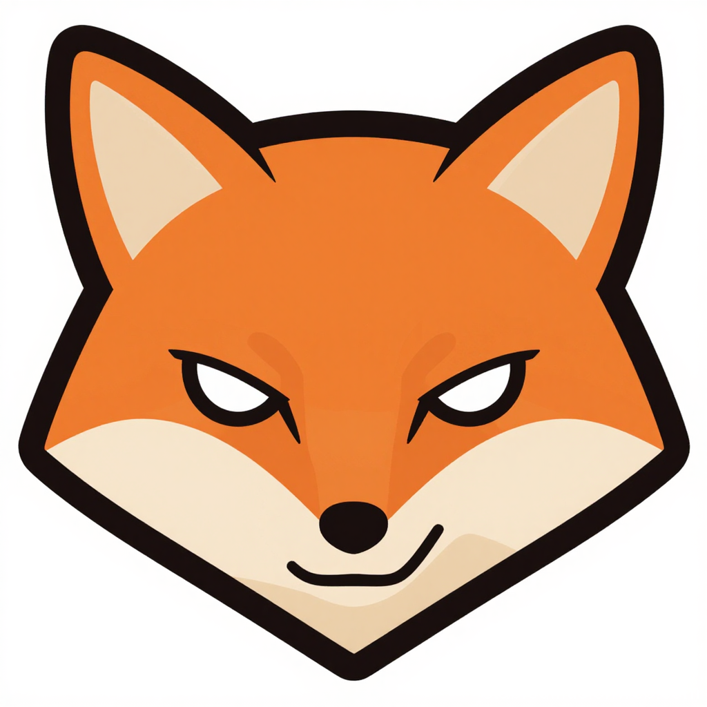 Stylized Front-Facing Fox Head Illustration