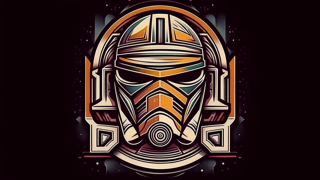 Stylized Geometric Stormtrooper Helmet Illustration