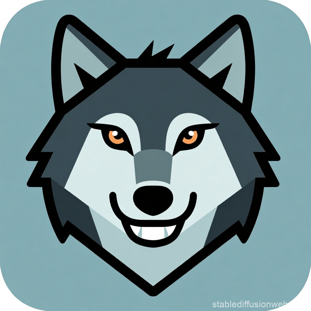 Stylized Geometric Wolf Head Illustration