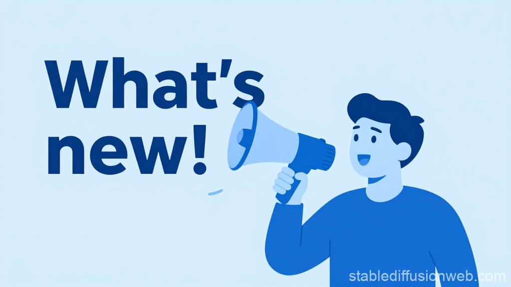 Stylized Illustration of Person Announcing What's New
