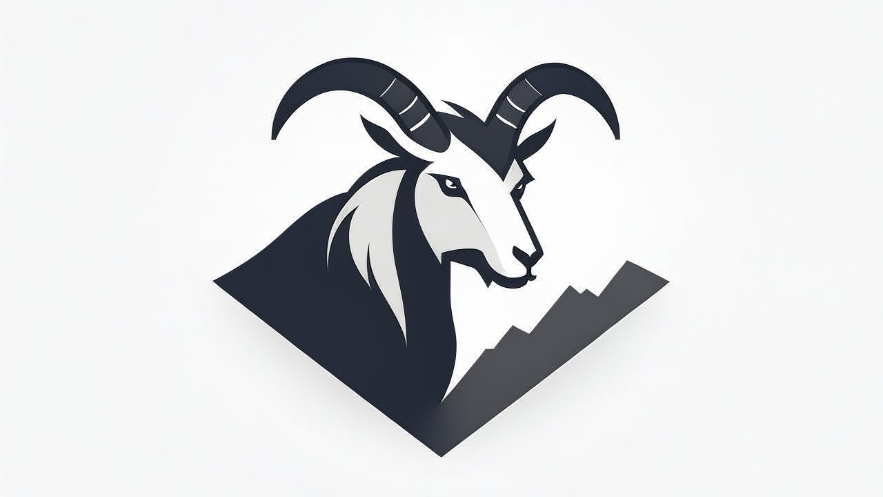 Stylized Mountain Goat Logo Design