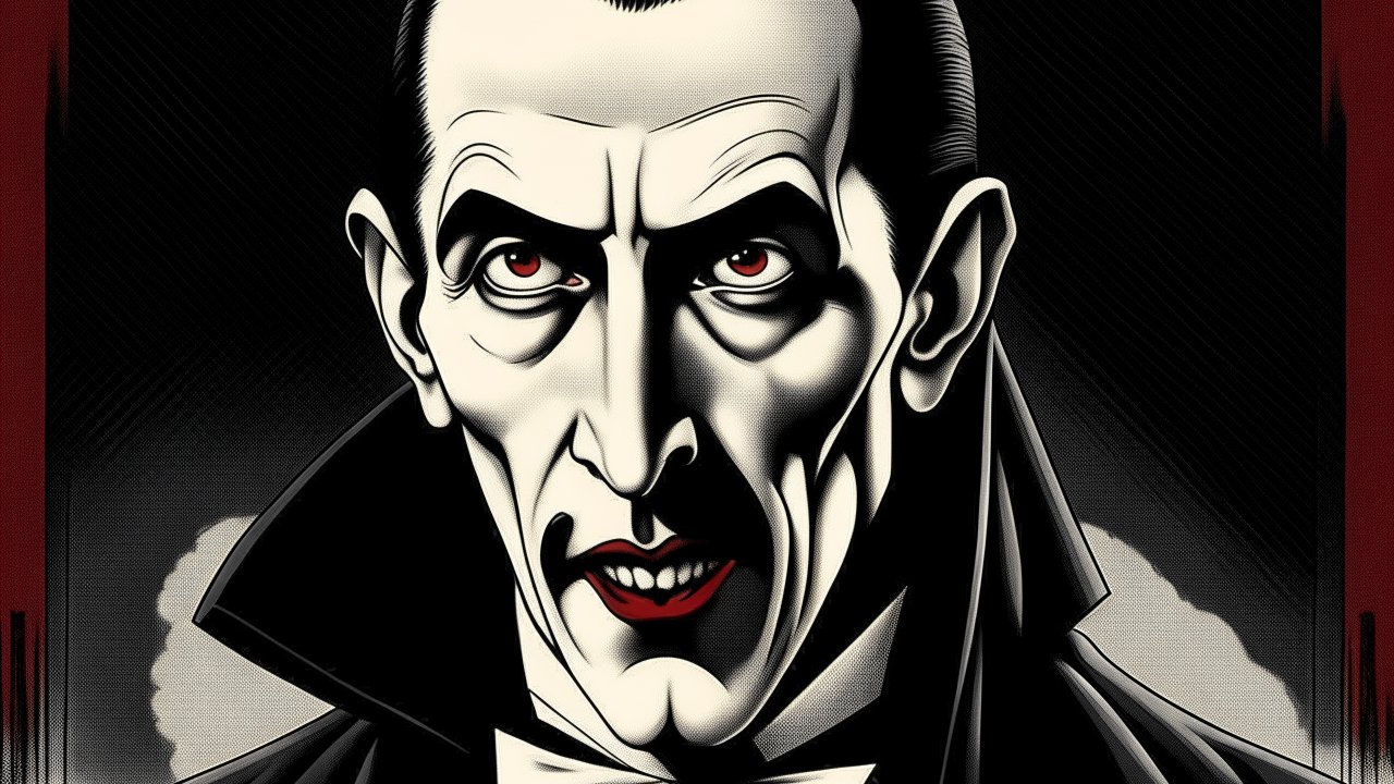 Stylized Portrait of Classic Dracula Character
