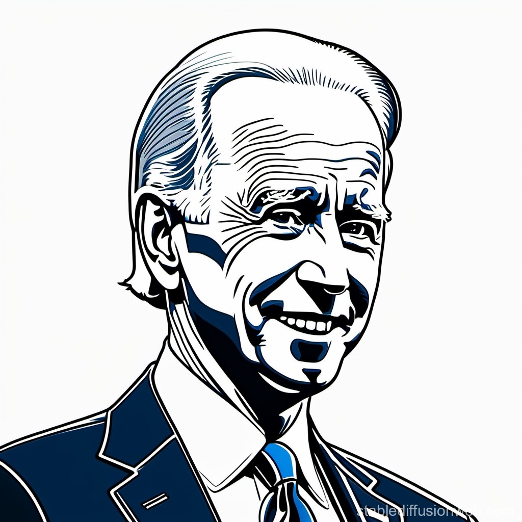 Stylized Vector Portrait of a Smiling Man in Suit