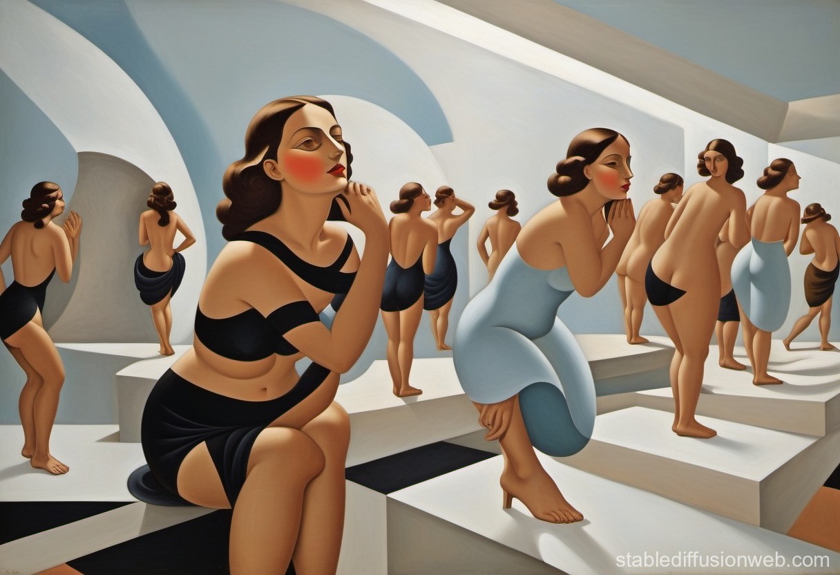 Stylized Women in Geometric Space