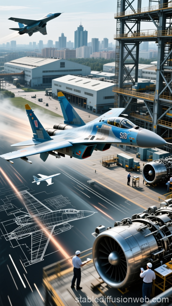 Su-27 Fighter Jets Over Ufa Industrial Complex