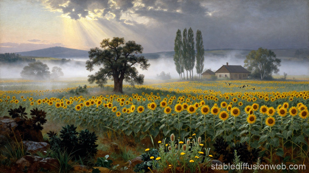 Sunrise Over Ludogorie Sunflower Fields
