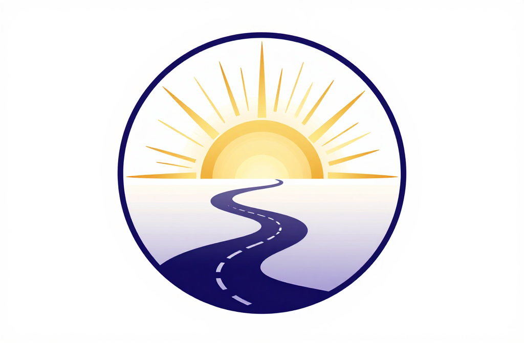 Sunrise Over Winding Road Emblem