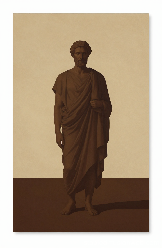 Surreal Classical Statue in Minimalist Setting