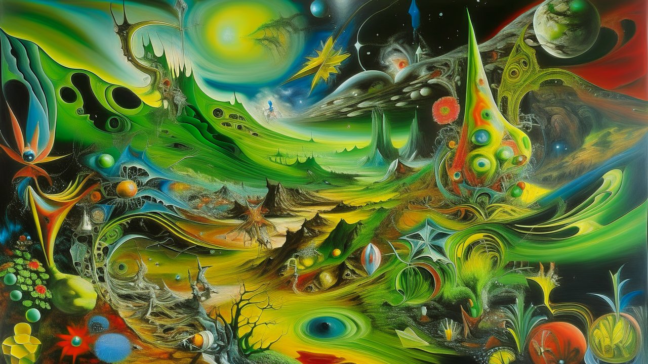 Surreal Cosmic Landscape by Roberto Matta