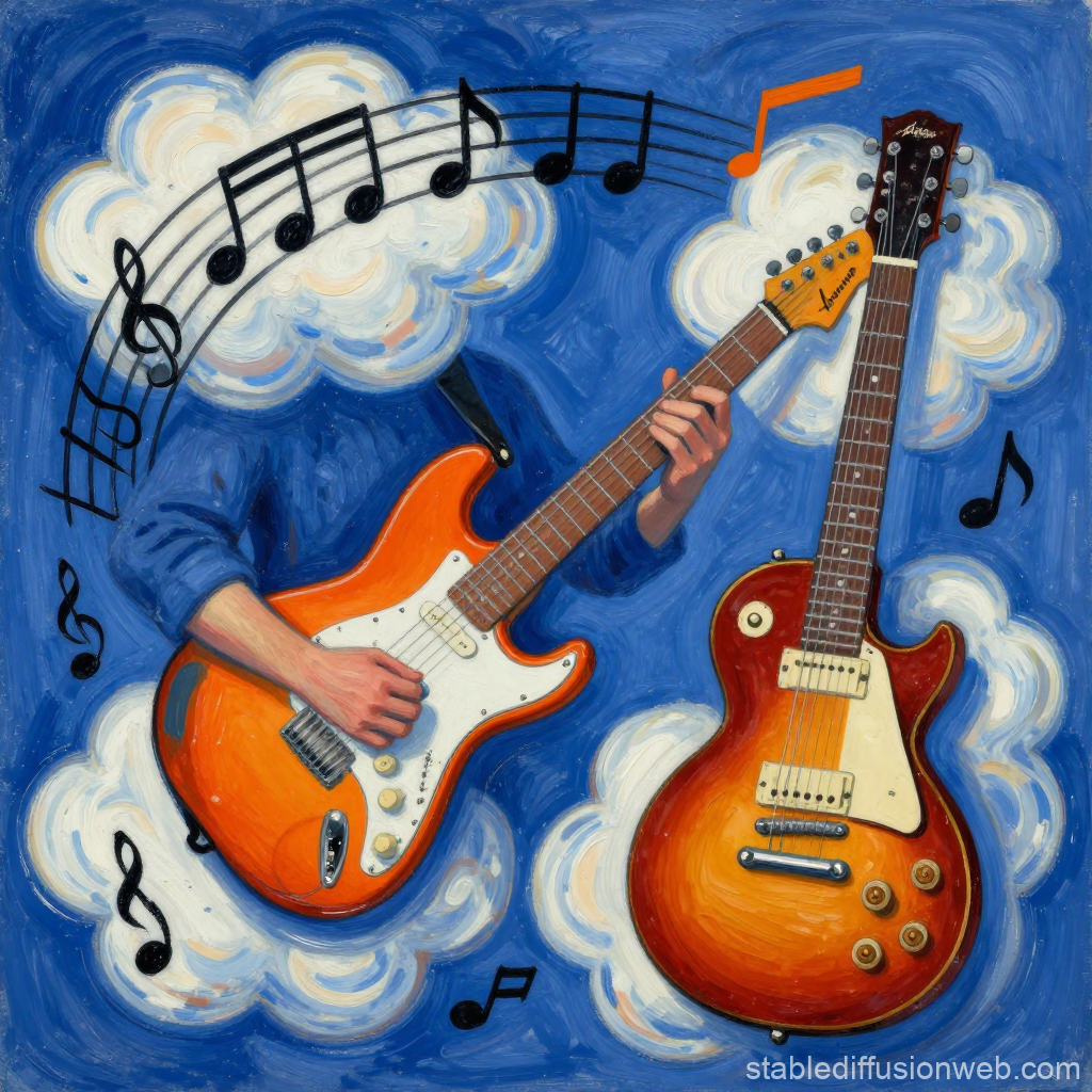 Surreal Musical Clouds with Electric Guitars