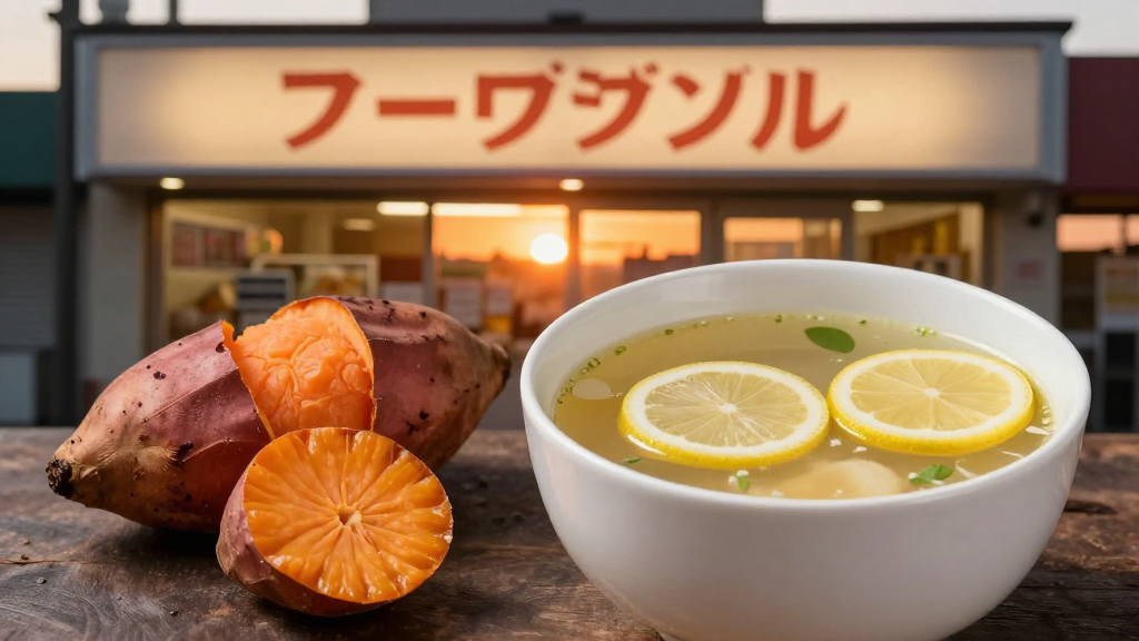 Sweet Potato and Lemon Soup at Sunset
