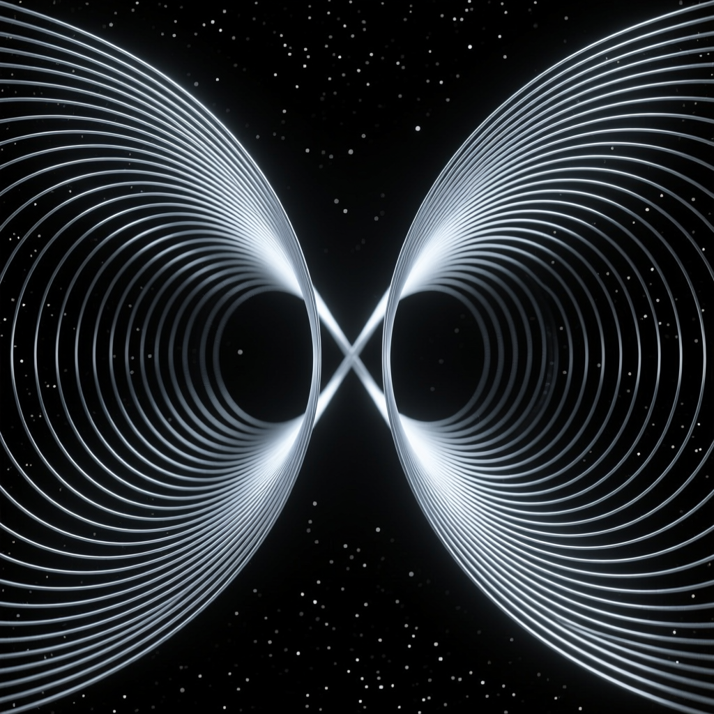 Symmetrical Magnetic Arcs in Cosmic Space