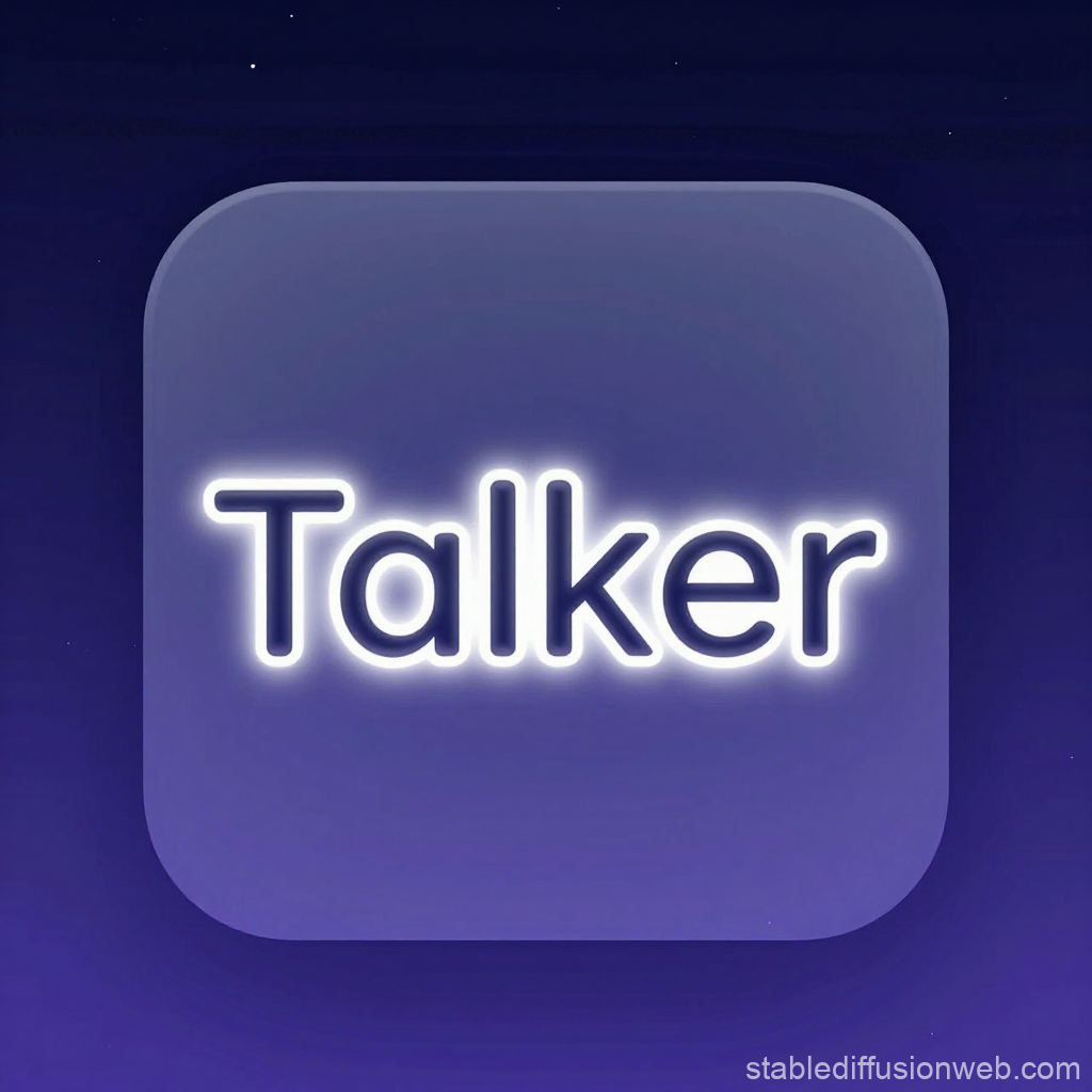Talker App Icon with Neon Glow