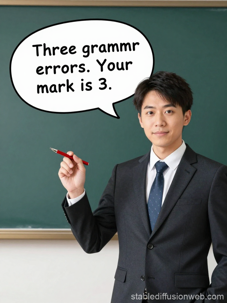 Teacher Pointing Out Grammar Errors in Classroom