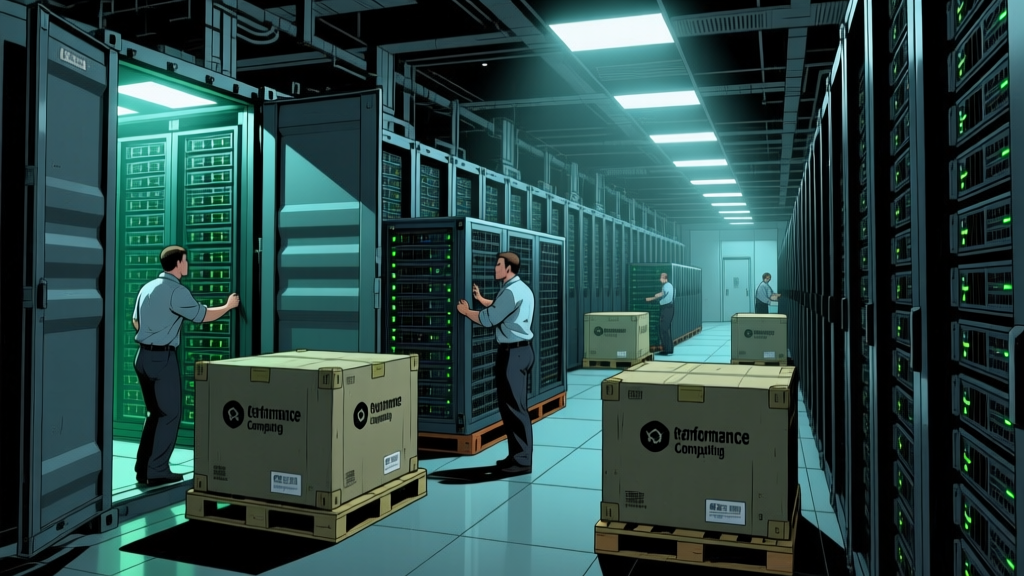 Technicians Managing Servers in a Data Center