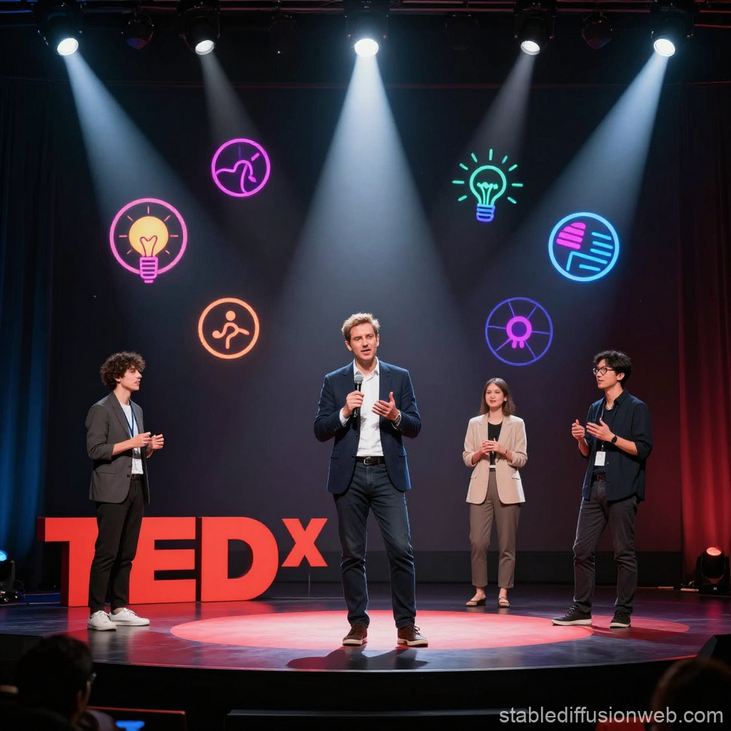 TEDx Speakers Presenting Innovative Ideas on Stage