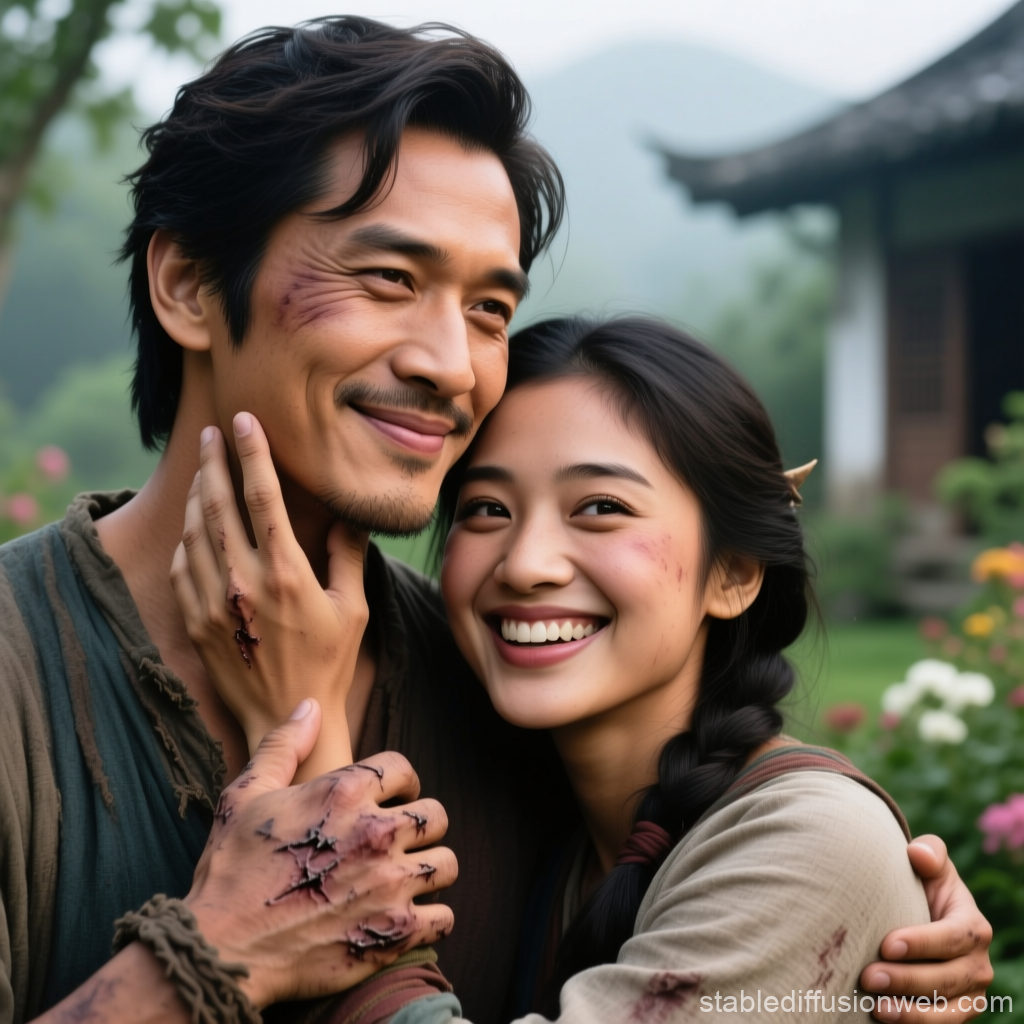 Tender Reunion of a Couple with Battle Scars