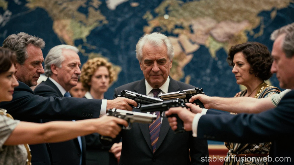 Tense Standoff Among Leaders with Guns Pointed