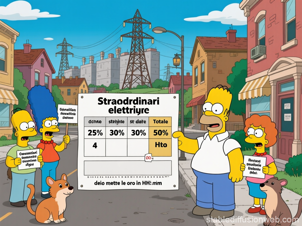 The Simpsons Family Presenting Data on Springfield Street