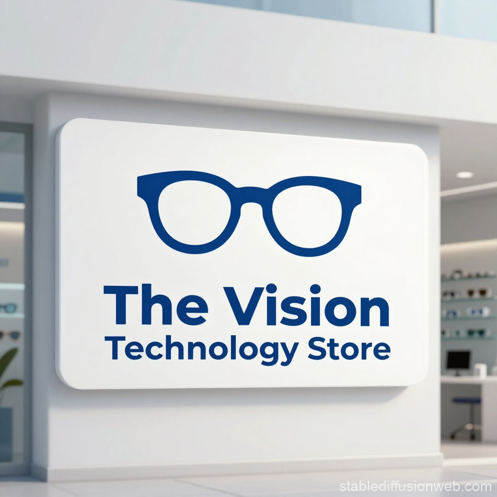 The Vision Technology Store Logo with Glasses Icon
