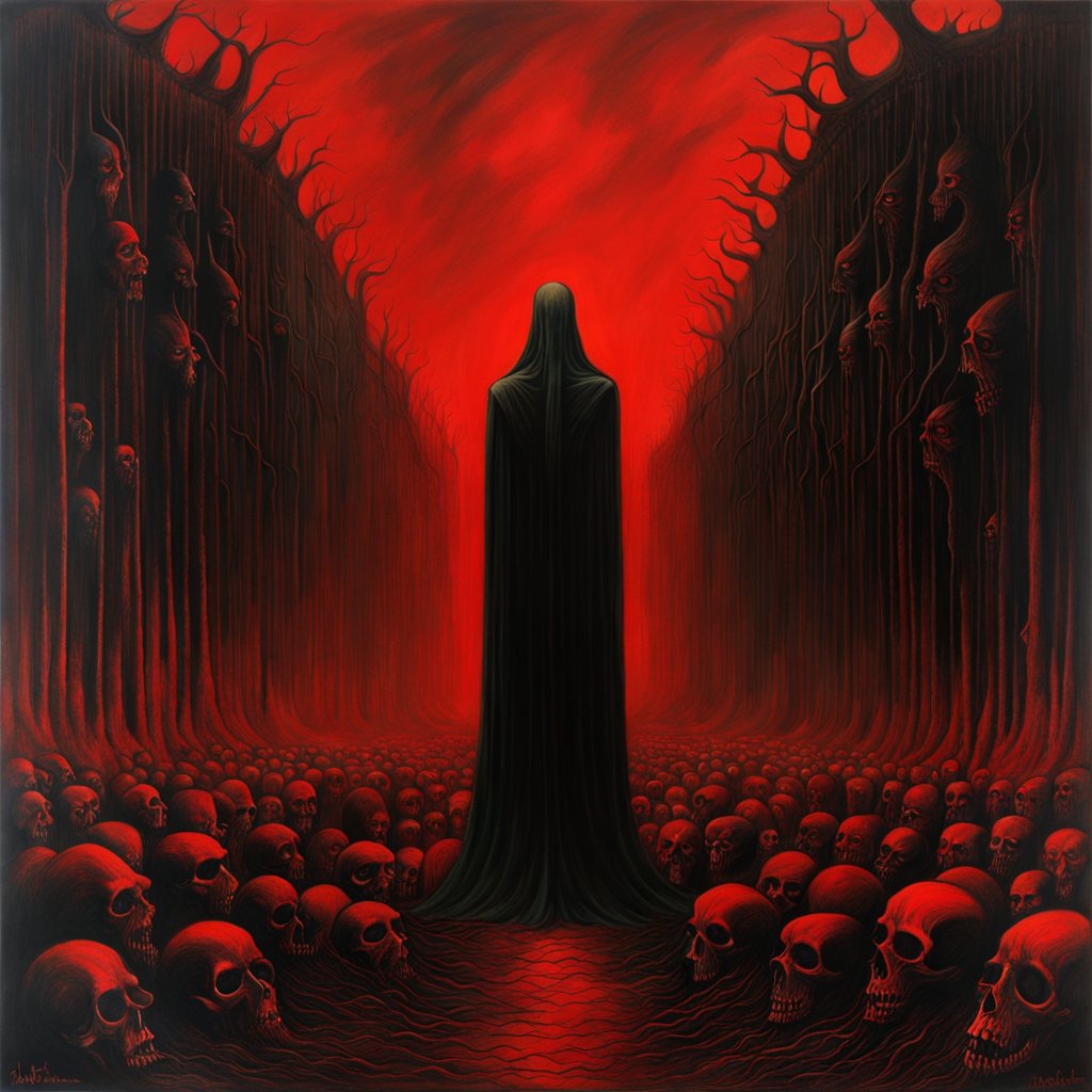 The Wall of Souls in a Crimson Abyss