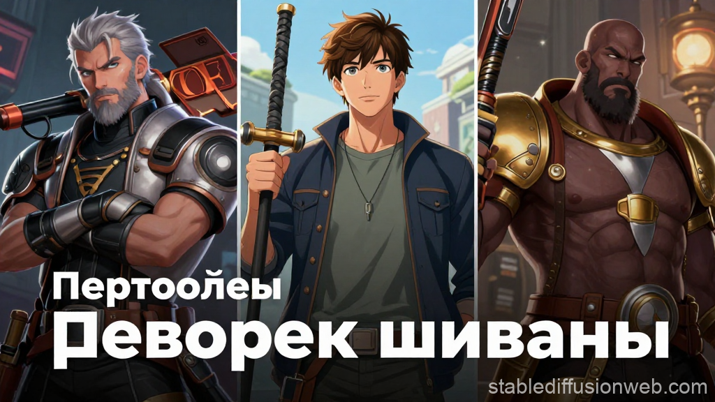 Three Heroic Characters in Dynamic Poses