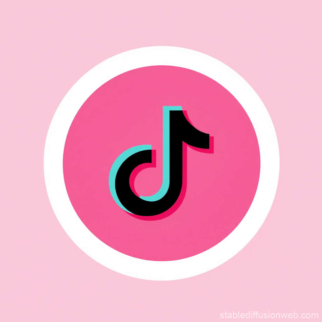 TikTok Logo on Pink Background