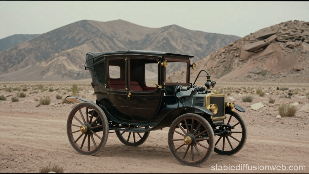 Timeless Vintage Carriage in Desert Landscape