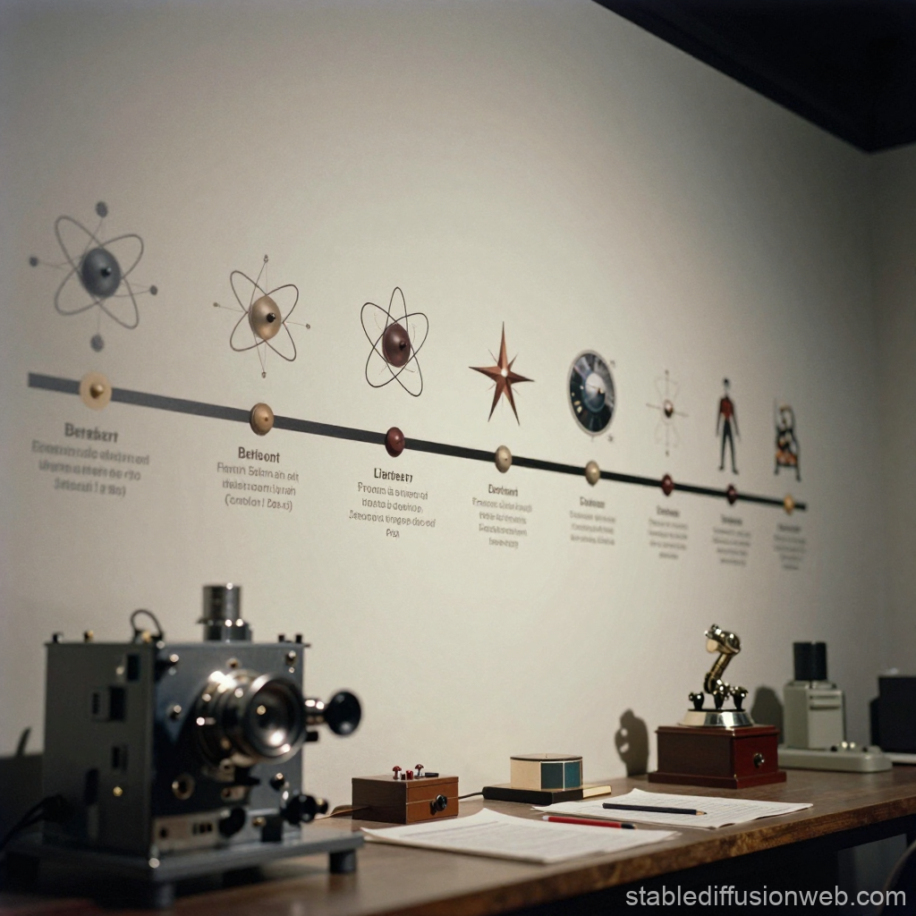 Timeline of Atomic Theory with Vintage Scientific Instruments