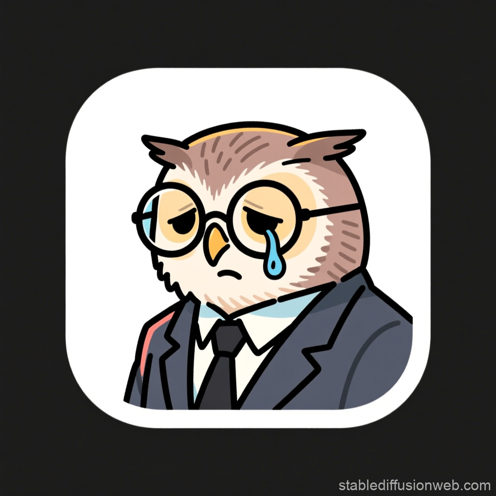 Tired Owl Professional in Suit with Tear