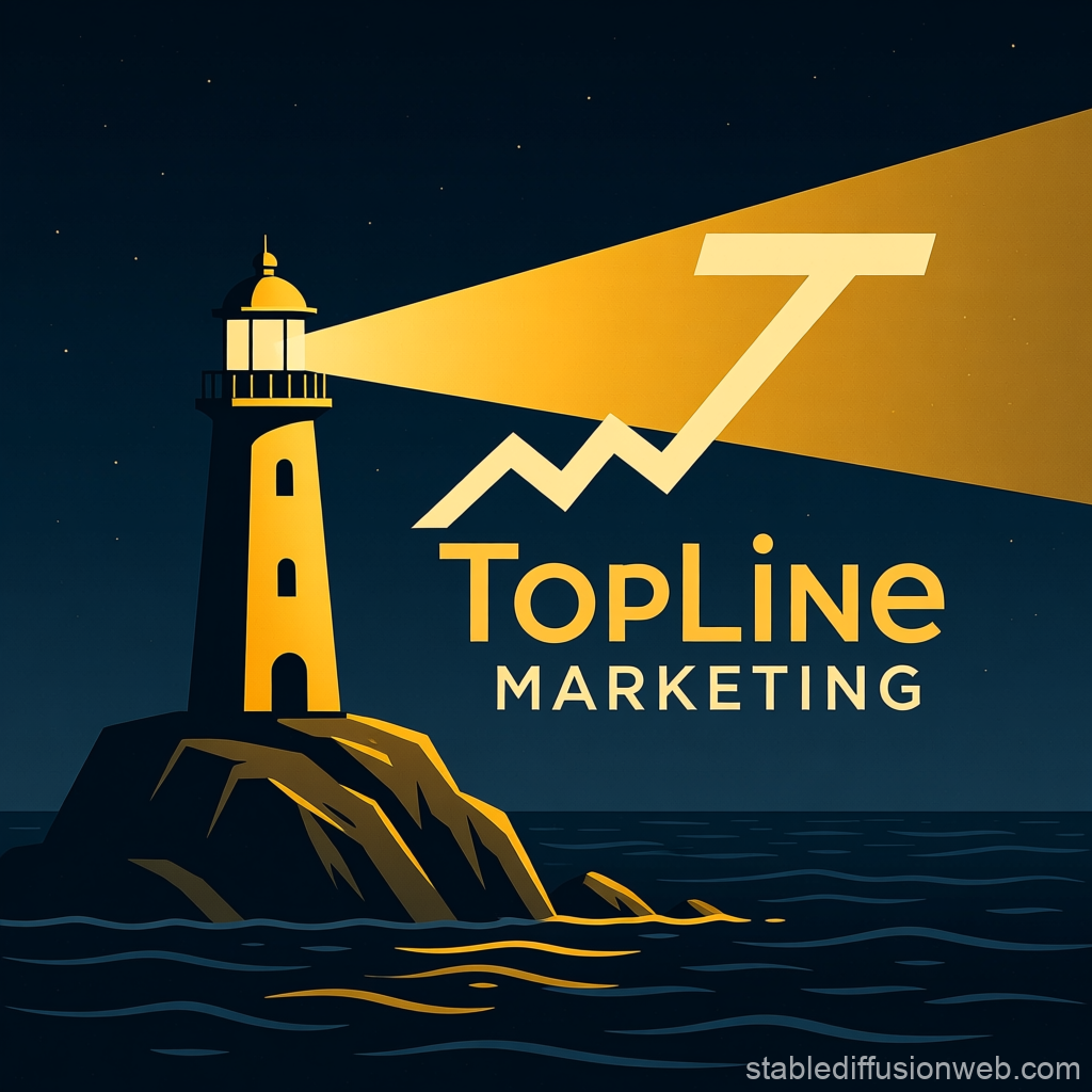 TopLine Marketing Lighthouse Logo Design