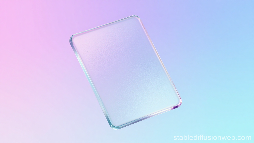 Transparent Glass Rectangle on Soft Gradient Background