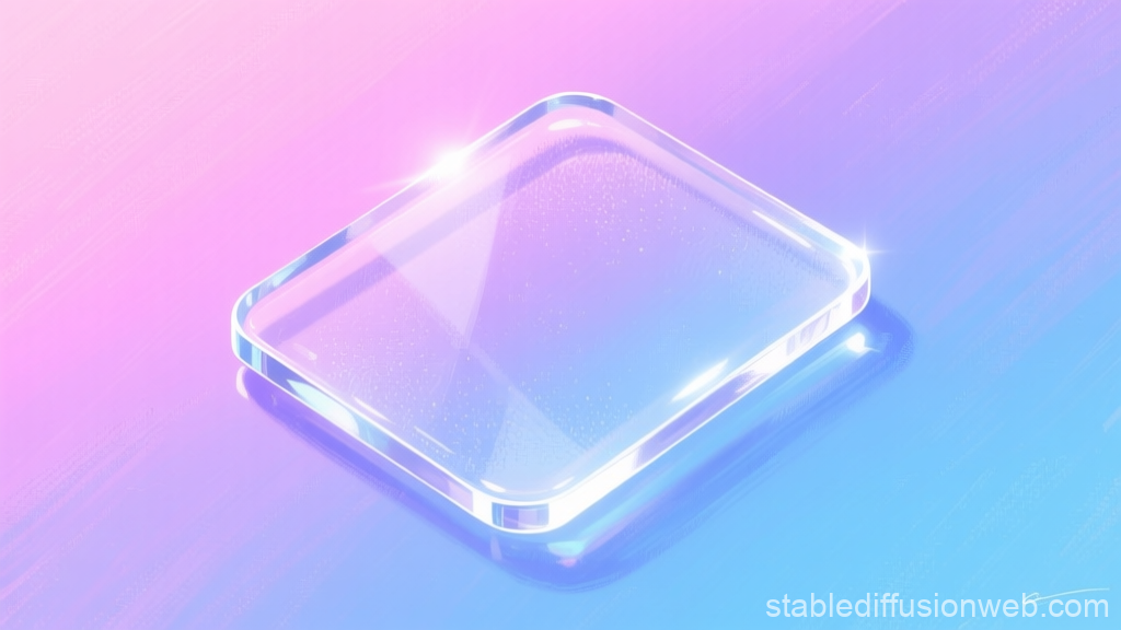 Transparent Glass Shape on Soft Gradient Background