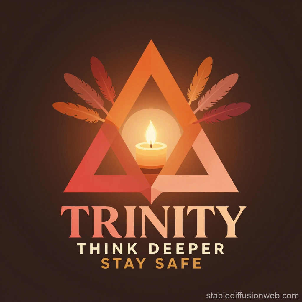 Trinity Logo with Candle and Feathers