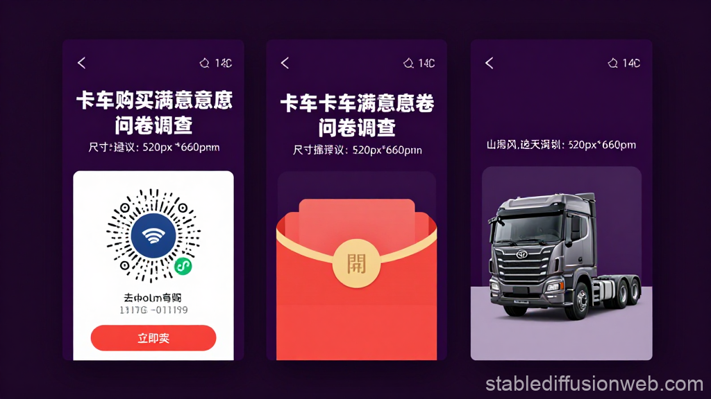 Truck Purchase Satisfaction Survey UI Screens